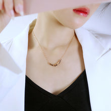 Load image into Gallery viewer, Fashion Simple Plated Rose Gold Geometric Square 316L Stainless Steel Necklace