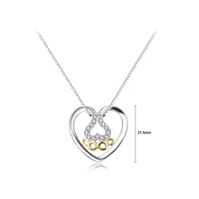 Load image into Gallery viewer, 925 Sterling Silver Fashion Romantic Dog Paw Print Heart Pendant with Cubic Zirconia and Necklace