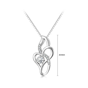 925 Sterling Silver Fashion Simple Flame Pendant with Cubic Zirconia and Necklace