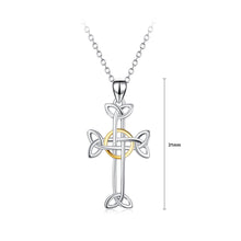 Load image into Gallery viewer, 925 Sterling Silver Elegant Temperament Pattern Cross Pendant with Necklace