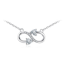 Load image into Gallery viewer, 925 Sterling Silver Fashion Simple Infinity Symbol Pendant with Cubic Zirconia and Necklace