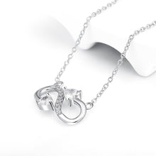 Load image into Gallery viewer, 925 Sterling Silver Fashion Simple Infinity Symbol Pendant with Cubic Zirconia and Necklace