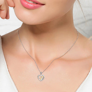 925 Sterling Silver Simple Fashion Golden Star Moon Heart Pendant with Necklace