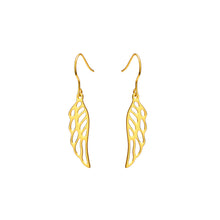Load image into Gallery viewer, 925 Sterling Silver Plated Gold Fashion Simple Angel Wing Earrings