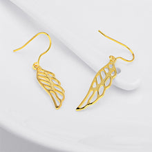 Load image into Gallery viewer, 925 Sterling Silver Plated Gold Fashion Simple Angel Wing Earrings