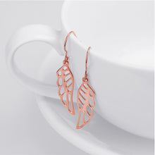 Load image into Gallery viewer, 925 Sterling Silver Plated Rose Gold Fashion Simple Angel Wing Earrings