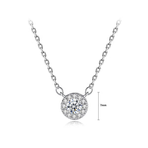 Fashion Bright Geometric Round Pendant with Cubic Zirconia and Necklace