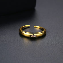 Load image into Gallery viewer, Simple Temperament Plated Gold Geometric Adjustable Opening Ring with Cubic Zirconia