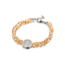 Load image into Gallery viewer, Fashion Classic Jesus 316L Stainless Steel Geometric Round Orange Beaded Bracelet