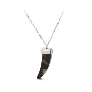 Simple Personality Geometric Resin 316L Stainless Steel Pendant with Necklace