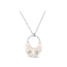 Load image into Gallery viewer, Fashion Temperament Lock White Resin 316L Stainless Steel Pendant with Necklace