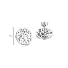 Load image into Gallery viewer, Fashion and Simple Hollow Moon Geometric Round 316L Stainless Steel Stud Earrings