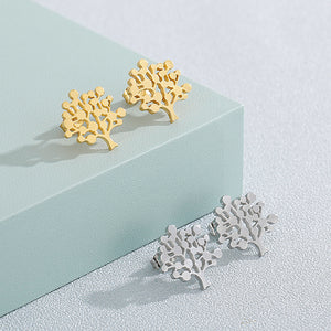 Fashion and Elegant Tree Of Life 316L Stainless Steel Stud Earrings