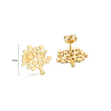 Load image into Gallery viewer, Fashion and Elegant Plated Gold Tree Of Life 316L Stainless Steel Stud Earrings