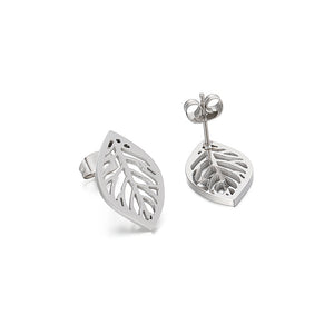 Fashion Simple Hollow Leaf 316L Stainless Steel Stud Earrings