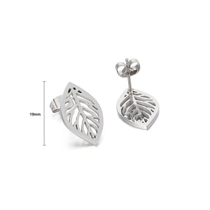 Fashion Simple Hollow Leaf 316L Stainless Steel Stud Earrings