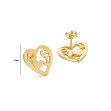 Load image into Gallery viewer, Simple and Romantic Plated Gold Love Heart-shaped 316L Stainless Steel Stud Earrings