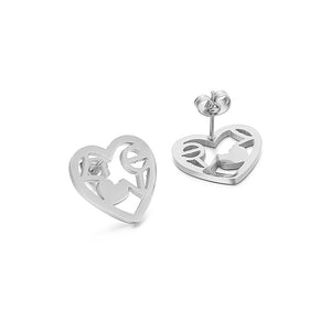 Simple and Romantic Love Heart-shaped Stainless 316L Stainless Steel Stud Earrings