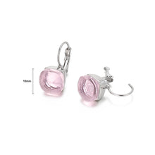 Load image into Gallery viewer, Fashion Temperament Geometric Square Pink Cubic Zirconia 316L Stainless Steel Earrings