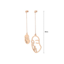 Load image into Gallery viewer, Simple Temperament Plated Rose Gold Face Mask Tassel Asymmetric 316L Stainless Steel Earrings