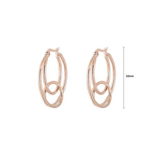 Load image into Gallery viewer, Simple Personality Plated Rose Gold Geometric Circle Tassel 316L Stainless Steel Earrings