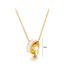 Load image into Gallery viewer, Fashion Simple Plated Gold Geometric Round White Ring 316L Stainless Steel Pendant with Necklace