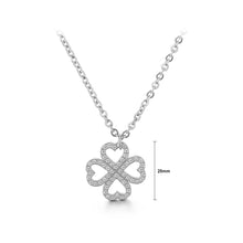 Load image into Gallery viewer, Fashion and Simple Hollow Four-leafed Clover 316L Stainless Steel Pendant with Cubic Zirconia and Necklace