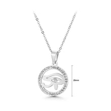 Load image into Gallery viewer, Fashion Simple Devil&#39;s Eye Geometric Round 316L Stainless Steel Pendant with Cubic Zirconia and Necklace