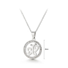 Load image into Gallery viewer, Fashion and Elegant Butterfly Geometric Round 316L Stainless Steel Pendant with Cubic Zirconia and Necklace