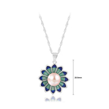 Load image into Gallery viewer, 925 Sterling Silver Fashion Elegant Flower Purple Freshwater Pearl Pendant with Necklace