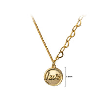 Load image into Gallery viewer, 925 Sterling Silver Plated Gold Simple Romantic Love Geometric Round Pendant with Necklace
