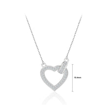 Load image into Gallery viewer, 925 Sterling Silver  Simple Bright Heart-shaped Circle Pendant with Cubic Zirconia and Necklace