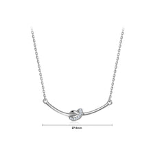 Load image into Gallery viewer, 925 Sterling Silver Simple Temperament Geometric Knot Necklace with Cubic Zirconia