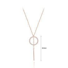 Load image into Gallery viewer, 925 Sterling Silver Plated Rose Gold Simple Fashion Geometric Round Tassel Pendant with Cubic Zirconia and Necklace