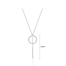 Load image into Gallery viewer, 925 Sterling Silver Simple Fashion Geometric Round Tassel Pendant with Cubic Zirconia and Necklace