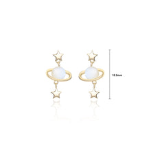 Load image into Gallery viewer, 925 Sterling Silver Plated Gold Simple Fashion Star Planet Shell Stud Earrings