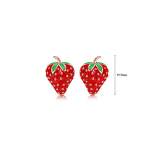 Load image into Gallery viewer, 925 Sterling Silver Plated Rose Gold Sweet and Lovely Strawberry Stud Earrings
