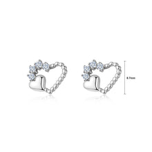 Load image into Gallery viewer, 925 Sterling Silver Simple and Fashion Hollow Heart-shaped Stud Earrings with Cubic Zirconia