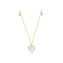 Load image into Gallery viewer, 925 Sterling Silver Plated Gold Simple Fashion Heart-shaped Shell Pendant with Necklace