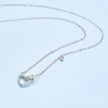 Load image into Gallery viewer, 925 Sterling Silver Fashion Simple Hollow Heart Pendant with Cubic Zirconia and Necklace
