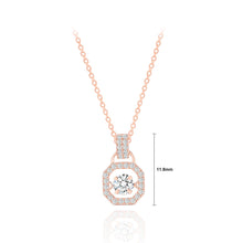 Load image into Gallery viewer, 925 Sterling Silver Plated Rose Gold Fashion Bright Geometric Pendant with Cubic Zirconia and Necklace