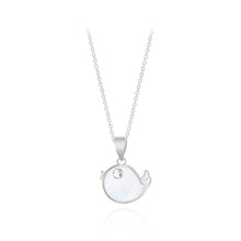 Load image into Gallery viewer, 925 Sterling Silver Simple Cute Shell Fish Pendant with Cubic Zirconia and Necklace