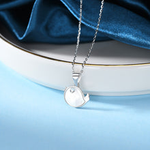 Load image into Gallery viewer, 925 Sterling Silver Simple Cute Shell Fish Pendant with Cubic Zirconia and Necklace