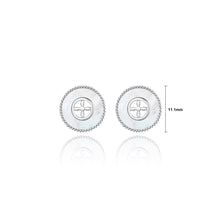 Load image into Gallery viewer, 925 Sterling Silver Fashion Simple Hollow Pattern Geometric Round Stud Earrings