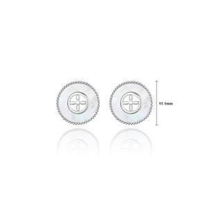 925 Sterling Silver Fashion Simple Hollow Pattern Geometric Round Stud Earrings