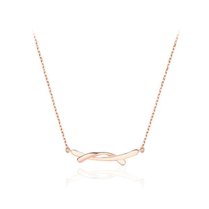 925 Sterling Silver Plated Rose Gold Simple Creative Geometric Necklace