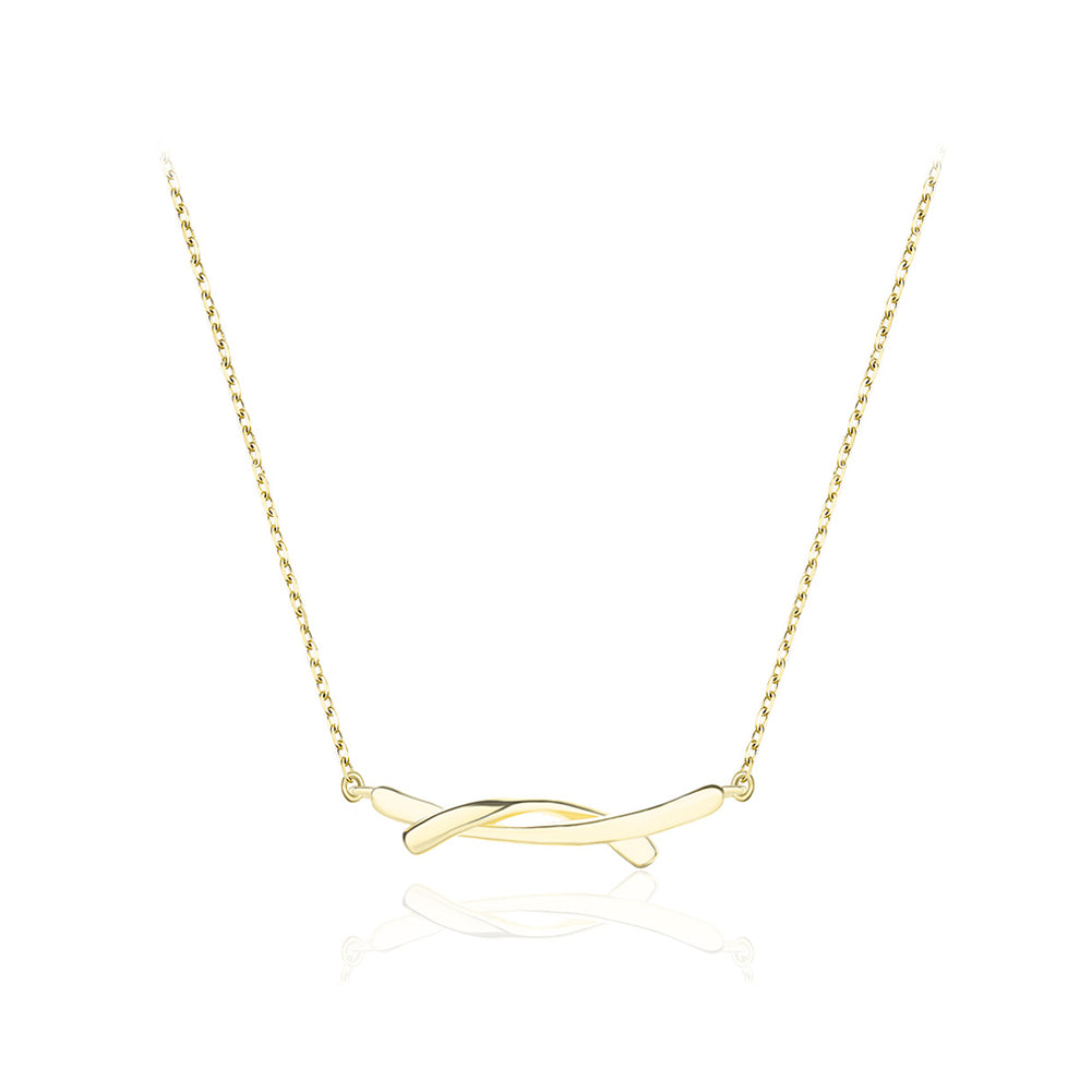 925 Sterling Silver Plated Gold Simple Creative Geometric Necklace