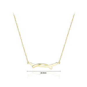 925 Sterling Silver Plated Gold Simple Creative Geometric Necklace