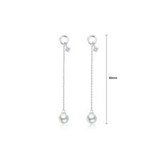 Load image into Gallery viewer, 925 Sterling Silver Fashion Simple Geometric Round Imitation Pearl Tassel Earrings