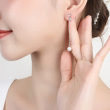 Load image into Gallery viewer, 925 Sterling Silver Fashion Simple Geometric Round Imitation Pearl Tassel Earrings